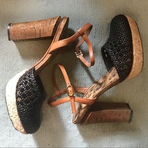 Sam Edelman- cork heel, w/ black detailing